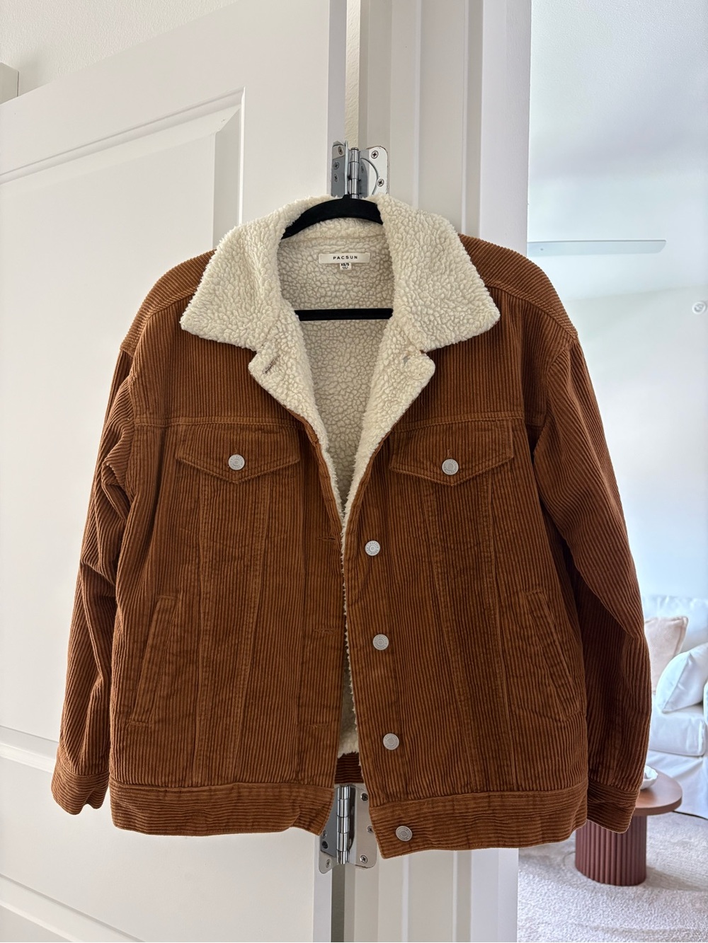 PacSun Brown Corduroy Sherpa-Lined Bomber Jacket